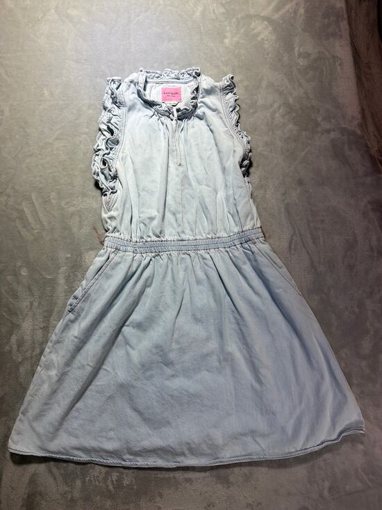 Kate Spade Dresses & Skirts - Kate Spade New York Light Wash Denim Chambray Ruffle Sleeve Mini Dress Medium M